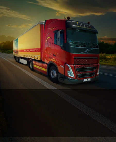 Ciężarówka HIT Transport zachód słońca