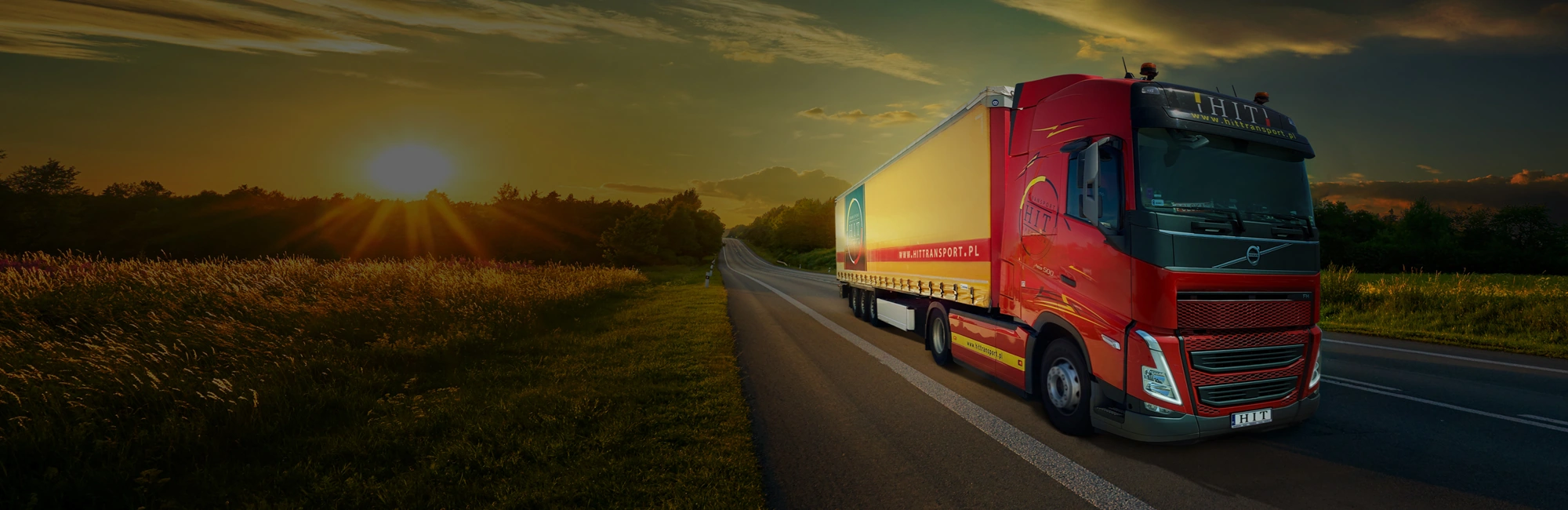 Ciężarówka HIT Transport zachód słońca